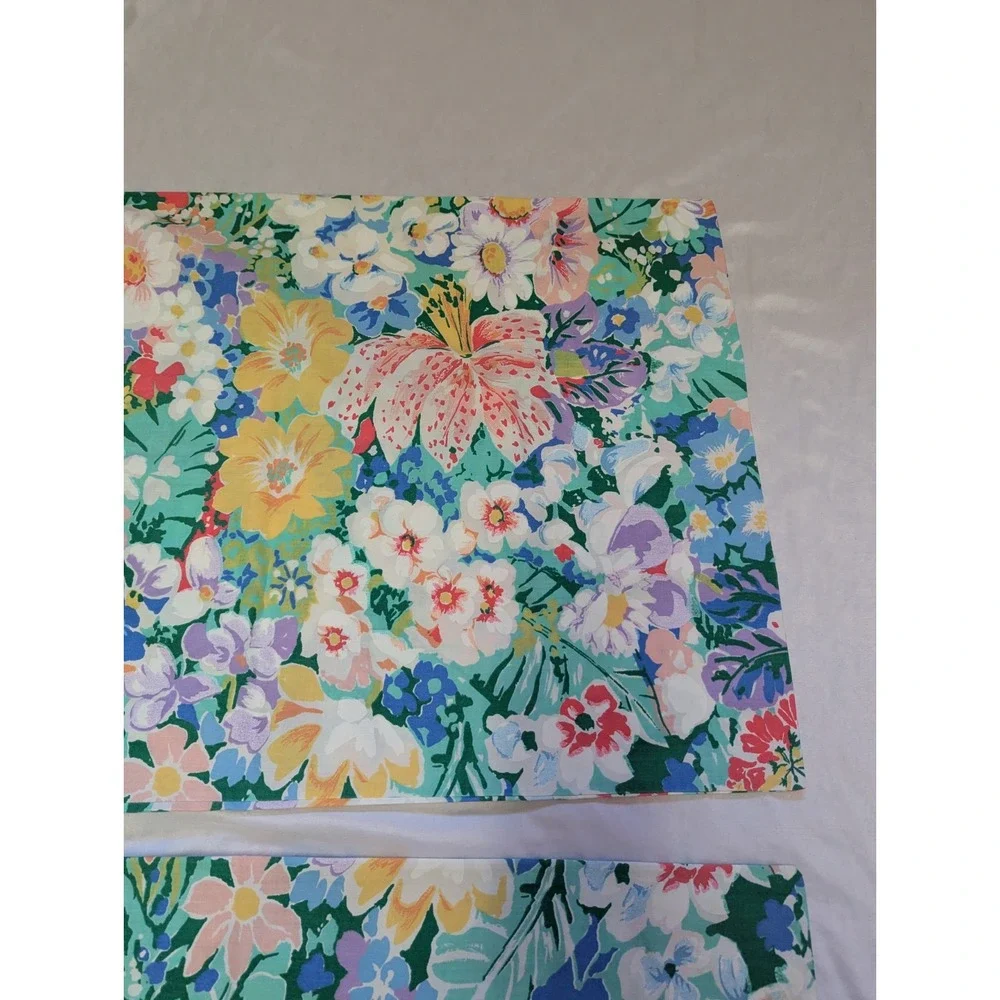 2 West Point Pepperell Vtg MCM Tropical Floral Retro Standard Pillow Cases USA